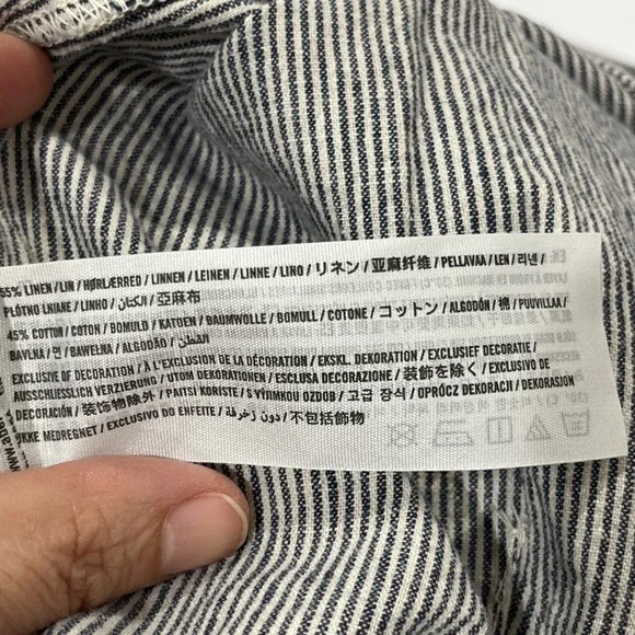 Abercrombie & Fitch Women Pants Size 4 Cropped High Rise Wide Leg Linen Stripe - Picture 5 of 6